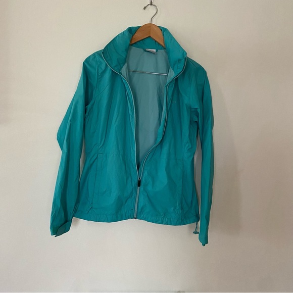 Columbia medium teal rain coat jacket hood - Picture 1 of 8
